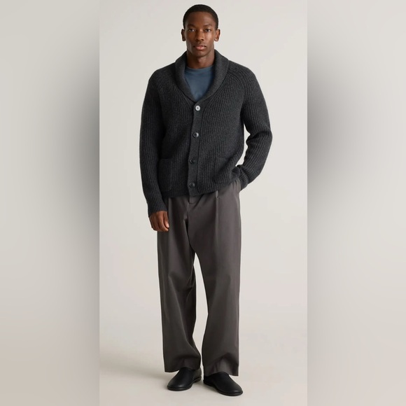 Quince 100% Mongolian Cashmere Shawl Collar Mens size Medium Cardigan Sweater - Picture 3 of 14